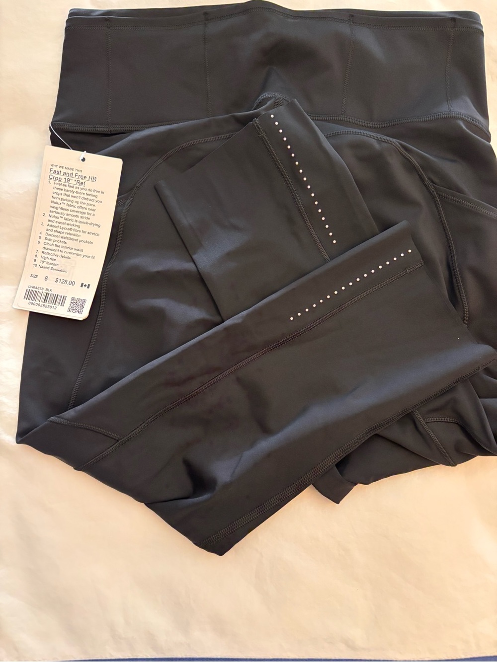 lululemon athletica Black Fast and Free HR Crop 19"